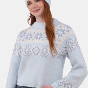 No Boundaries Fairisle Jacquard Pullover and Beanie Set, 2-Piece